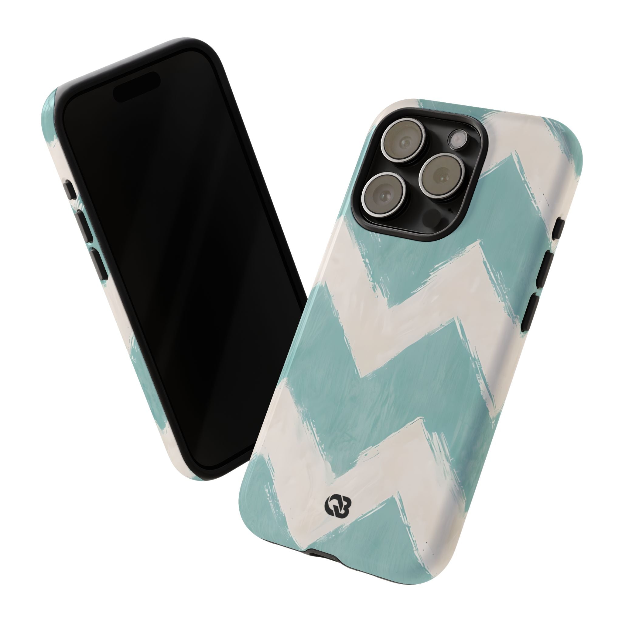 Teal Painted Chevron · Tough Phone Case for iPhone