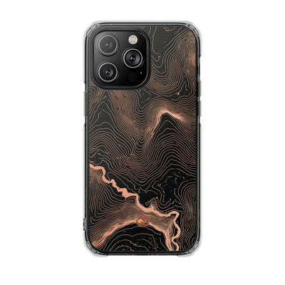 Orange Impact MagSafe Phone Case for iPhone - Salmon Ridge Topo