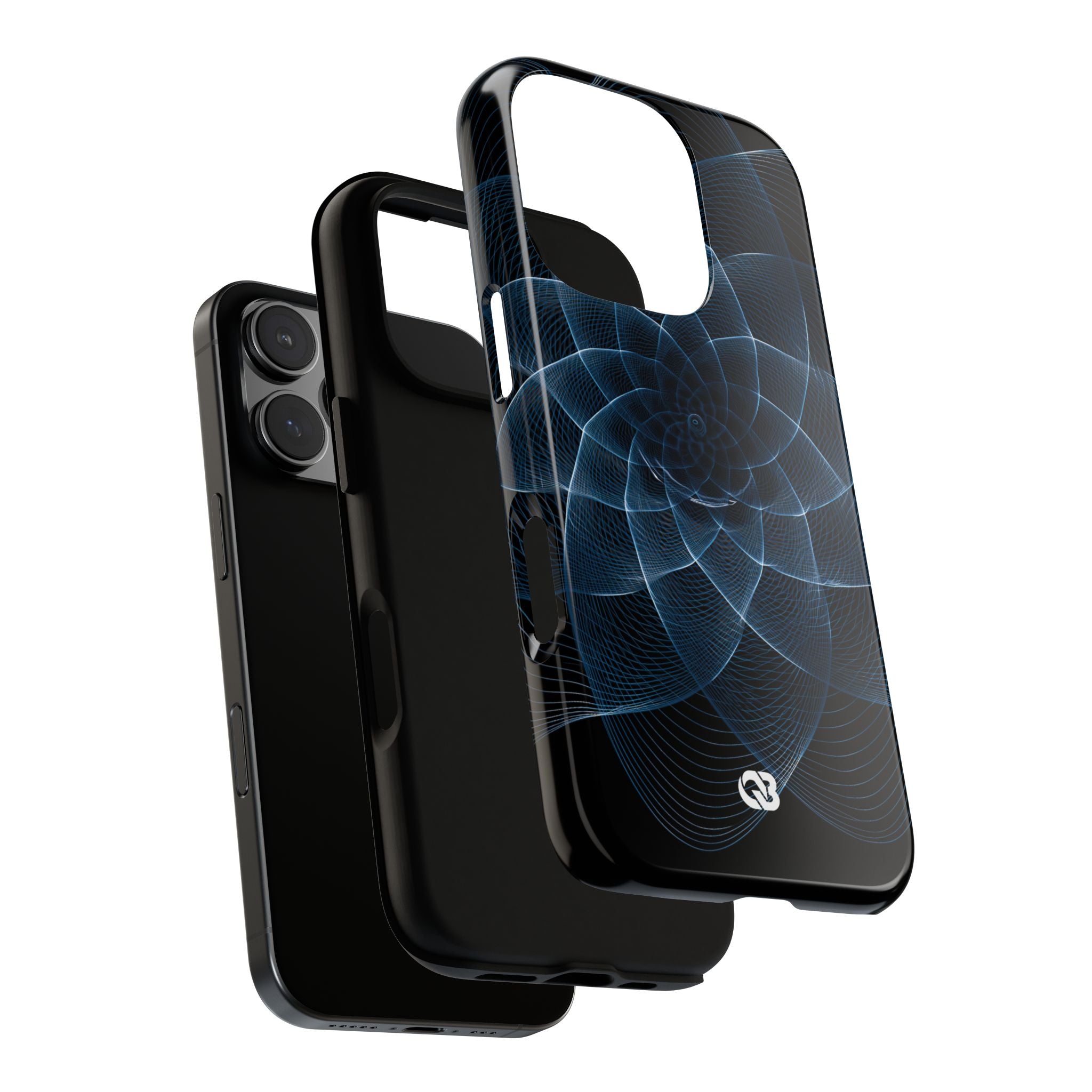 Blue Tough Phone Case for iPhone - Cobalt Geometric Bloom