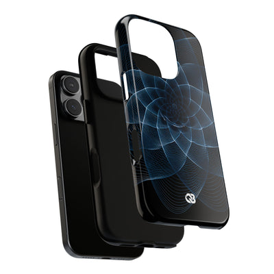 Blue Tough Phone Case for iPhone - Cobalt Geometric Bloom