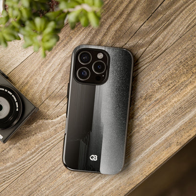 Black Tough Phone Case for iPhone - Brutalist Pixel Monolith