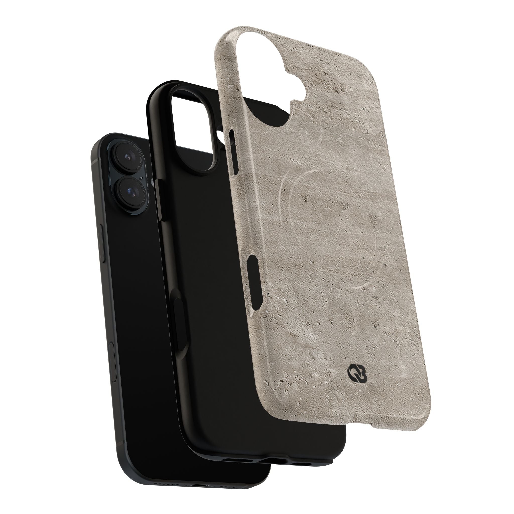 Grey Tough 2.0 Magsafe Phone Case for iPhone - Brutalist Stone Grit