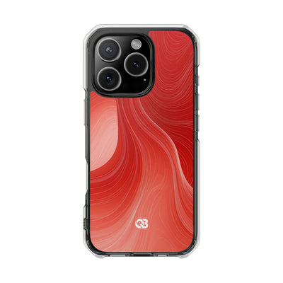 Red Impact MagSafe Phone Case for iPhone - Crimson Silk Strands