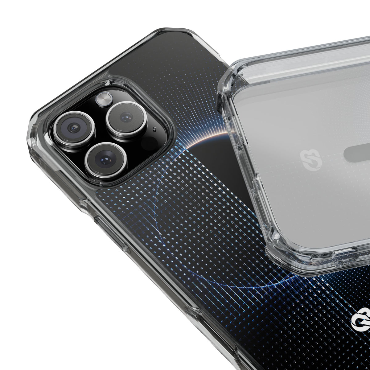 Luminous Meridian · Clear Impact Magnetic Phone Case for iPhone · Black