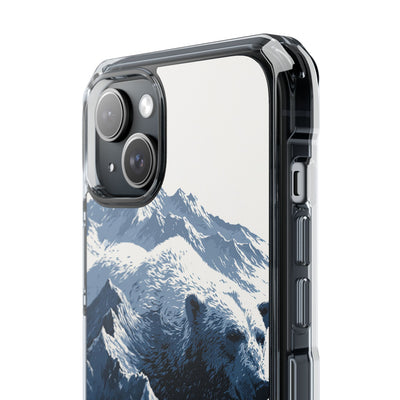 Fjord Summit Bear · Clear Impact Magnetic Phone Case for iPhone · Blue