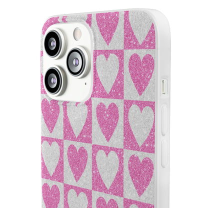Glitter Herz Gitter iPhone 13 Pro Max - Soft