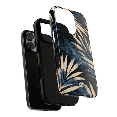 Blue Tough Phone Case for iPhone - Midnight Indigo Palm