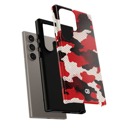 Crimson Halftone Camo · Tough Phone Case for Samsung · Red