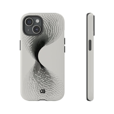White Tough Phone Case for iPhone - Linear Torsion Grid