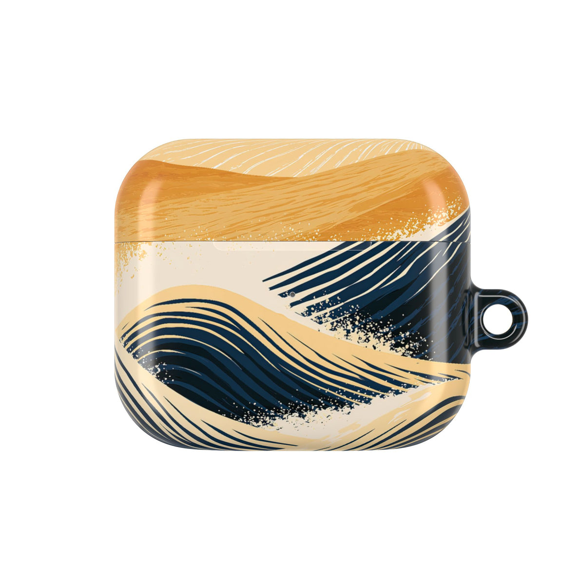 Golden Horizon Waves · Hard Case for AirPods & AirPods Pro · Blue