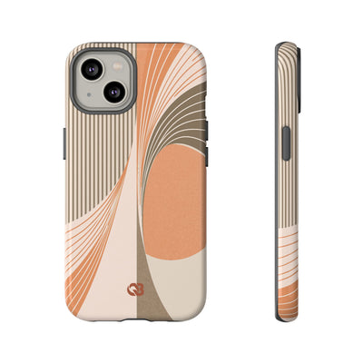 Orange Tough Phone Case for iPhone - Desert Arc Horizon