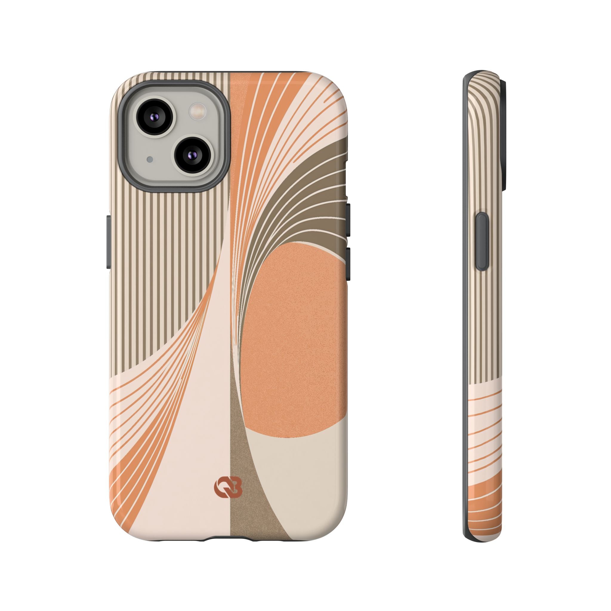 Orange Tough Phone Case for iPhone - Desert Arc Horizon