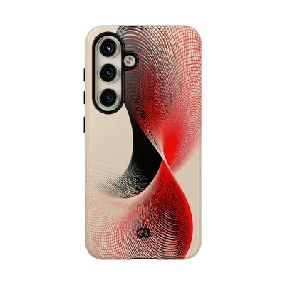 Red Tough Phone Case for Samsung - Crimson Grid Vortex