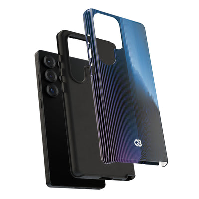 Blue Tough Phone Case for Samsung - Indigo Distortion Wave