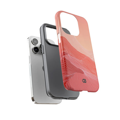 Red Tough Phone Case for iPhone - Crimson Ridge Contour