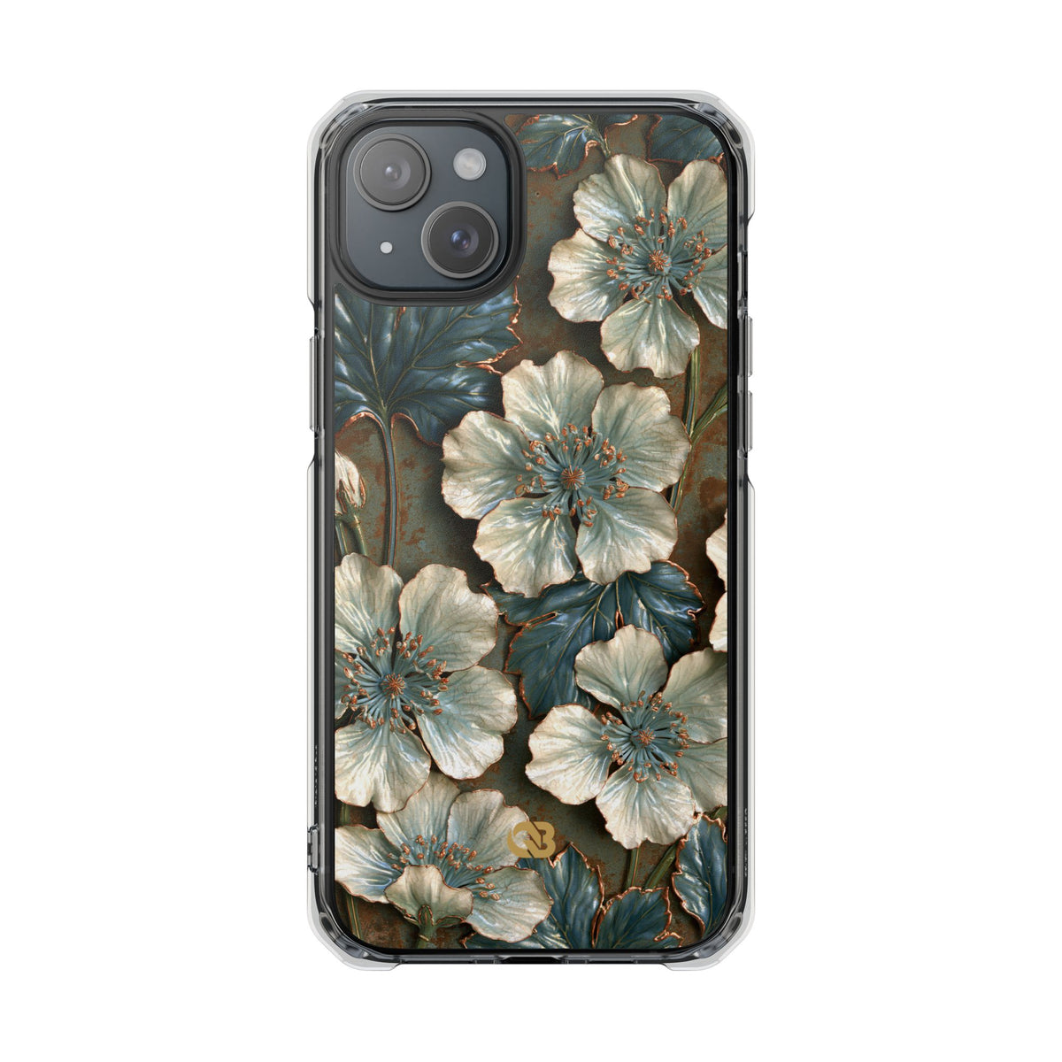 Gilded Blossom Reverie · Clear Impact Magnetic Phone Case for iPhone · Teal