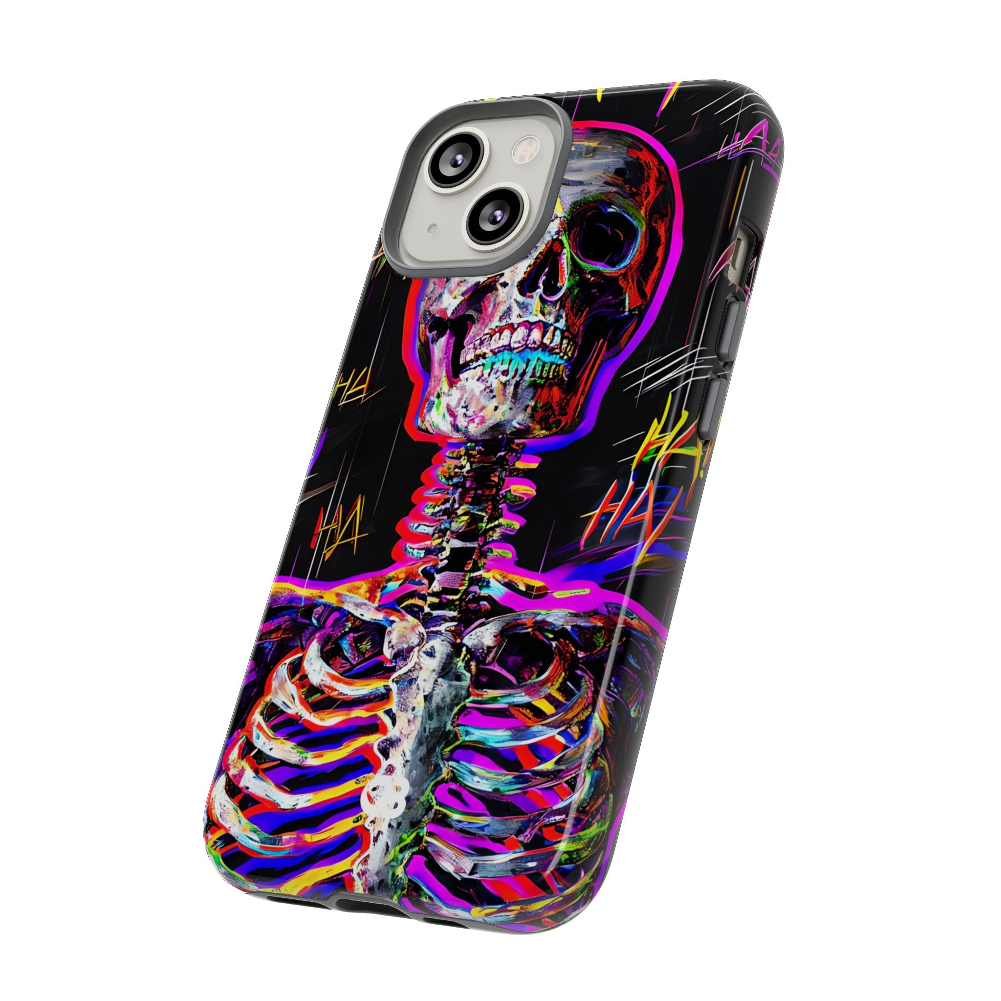 Neon Glitch Skeleton · Tough Handyhülle für iPhone