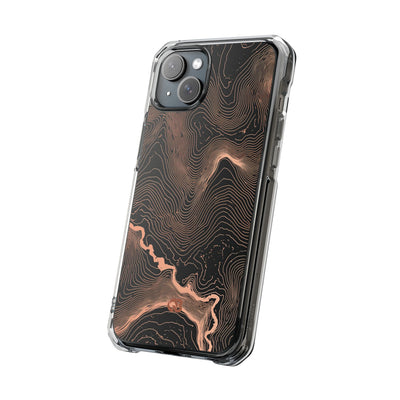 Orange Impact MagSafe Phone Case for iPhone - Salmon Ridge Topo