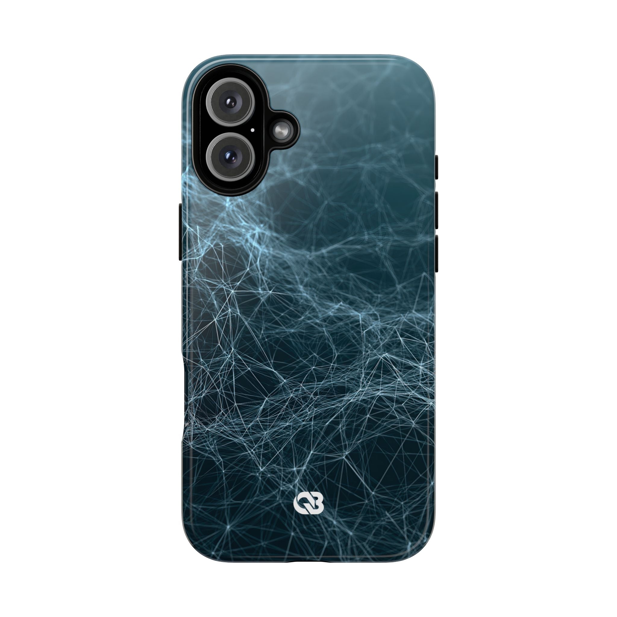 Teal Tough Phone Case for iPhone - Arctic Neural Mesh