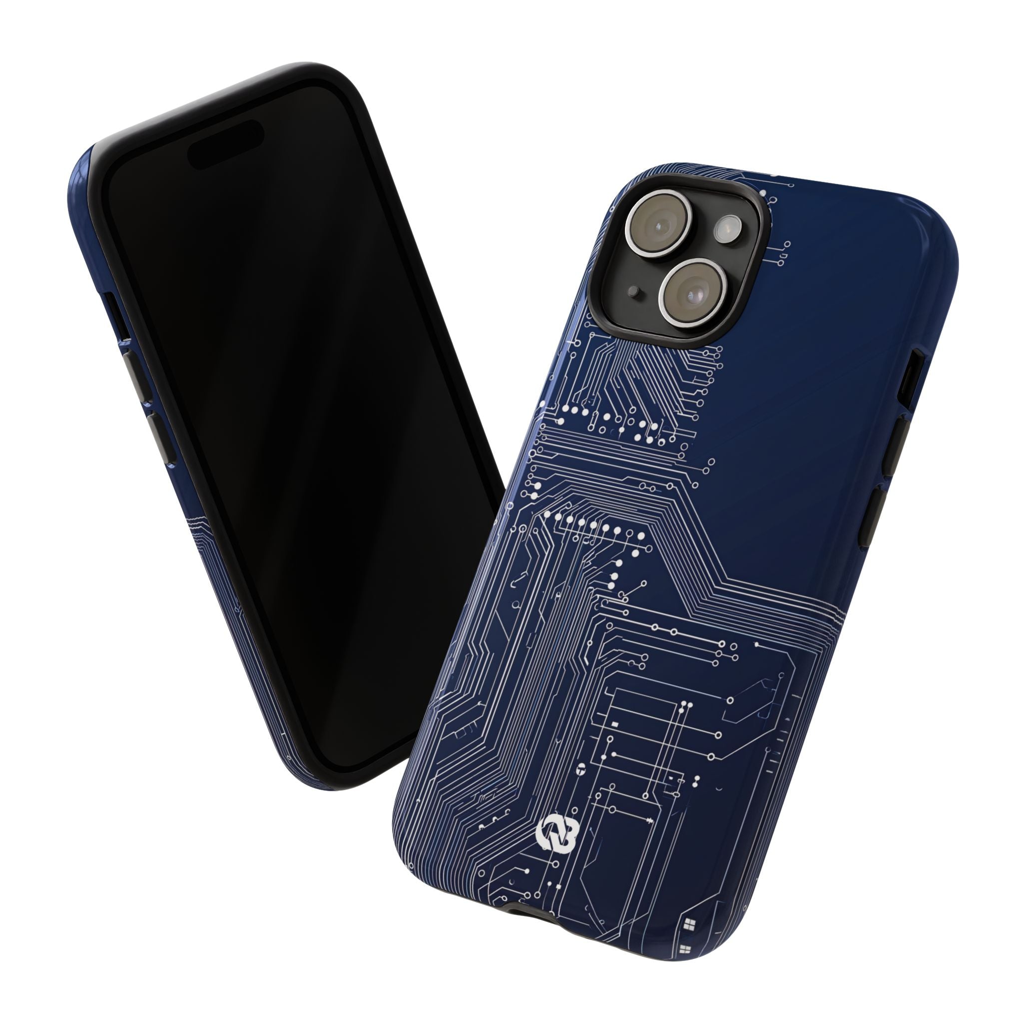 Blue Tough Phone Case for iPhone - Cobalt Data Stream