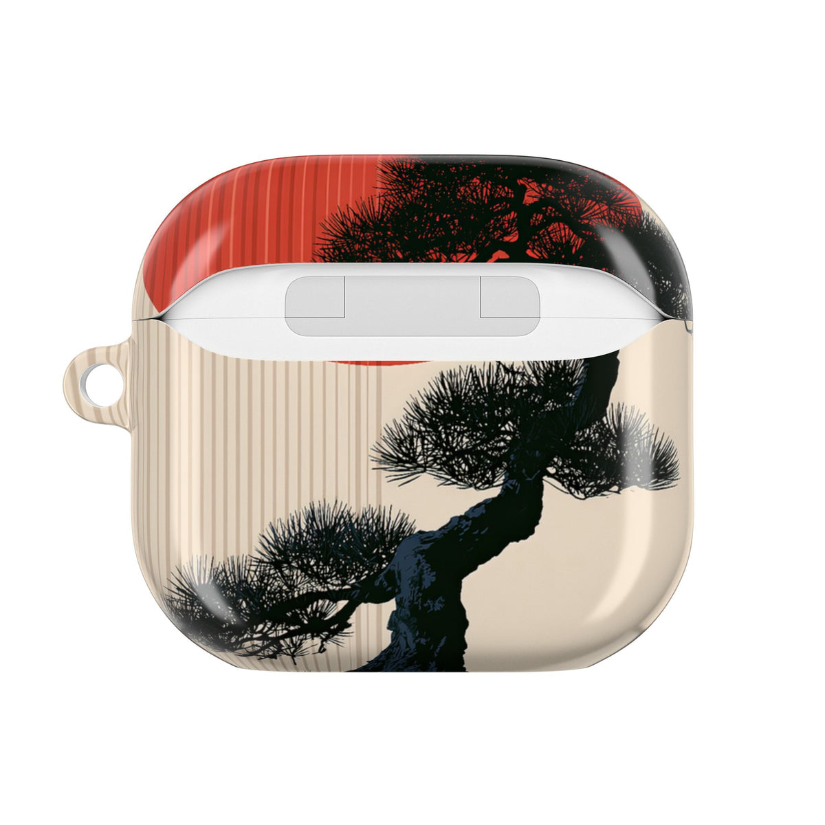 Crimson Sun Bonsai · Hard Case for AirPods & AirPods Pro · Beige