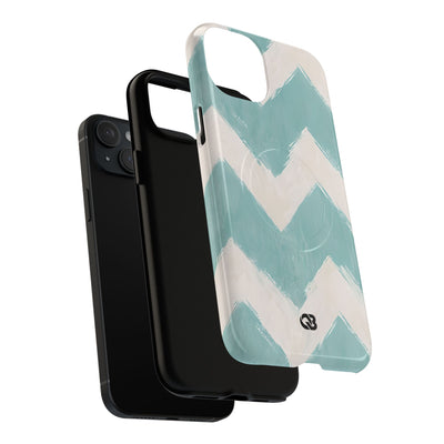 Teal Painted Chevron · Tough+ Phone Case for iPhone · Magsafe