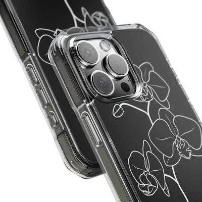 Black Impact MagSafe Phone Case for iPhone - Noir Alabaster Orchid