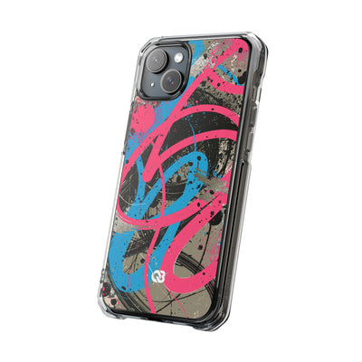 Cyber Splatter Flow · Clear Impact Magnetic Phone Case for iPhone · Pink
