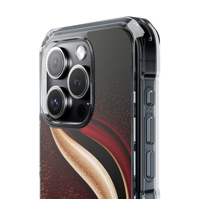 Gilded Crimson Flow · Clear Impact Magnetic Phone Case for iPhone · Red