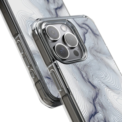 White Impact MagSafe Phone Case for iPhone - Nordic Ridge Topo