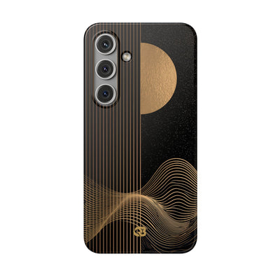 Gold Lite Phone Case for Samsung - Gilded Obsidian Dunes