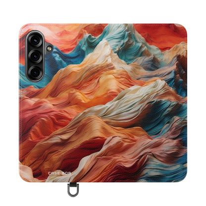 Fabric Peaks Sunset - Samsung S25+ Case - Wallet