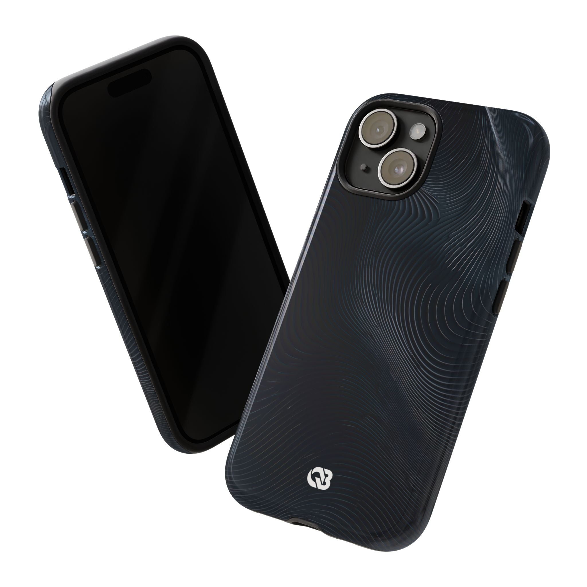 Black Tough Phone Case for iPhone - Obsidian Ridge Flux