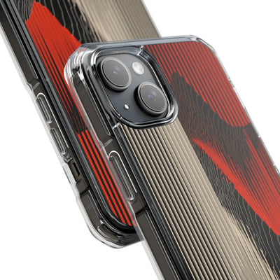 Red Impact MagSafe Phone Case for iPhone - Crimson Pulse Topo