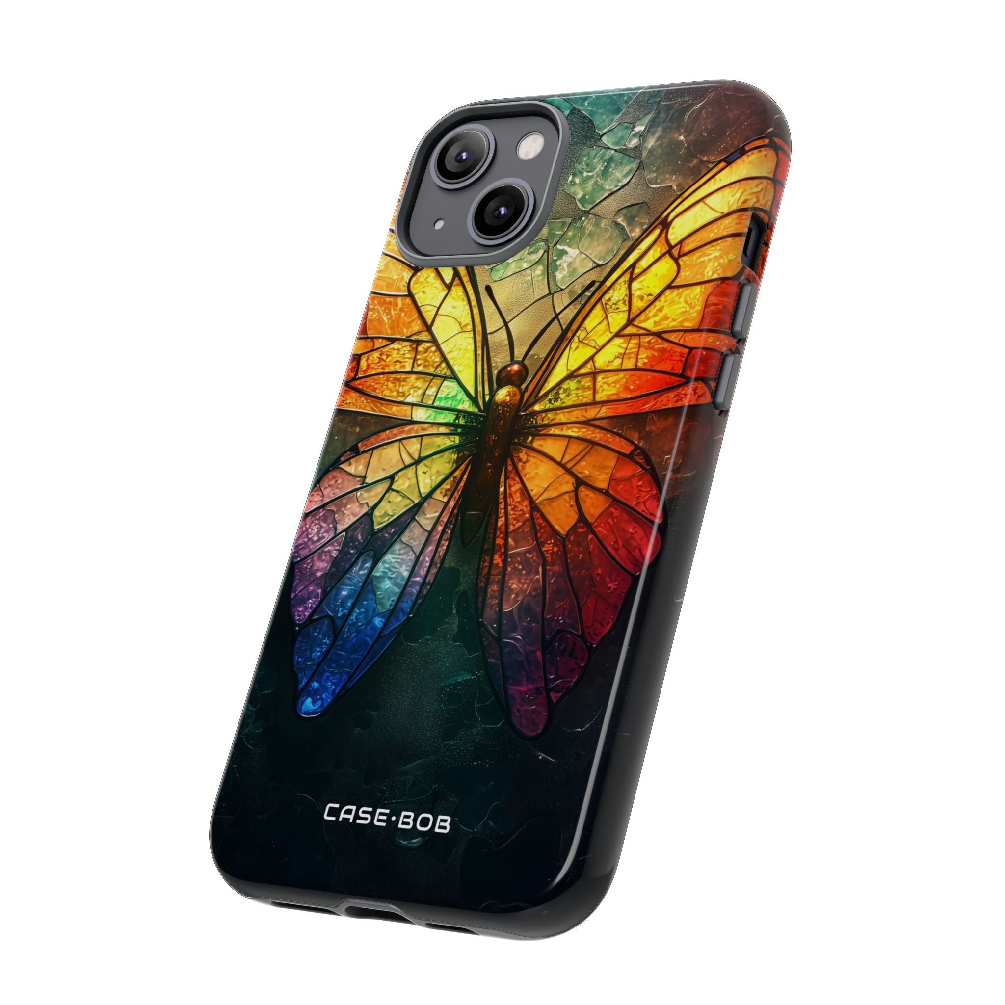 Stained Glass Butterfly iPhone 14 Plus Case - Tough
