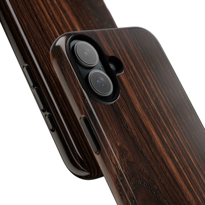 Brown Tough Phone Case for iPhone - Burnished Mahogany Grain