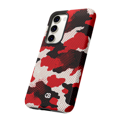 Crimson Halftone Camo · Tough Phone Case for Samsung · Red