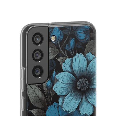 Obsidian Blue Petals · Soft Phone Case for Samsung