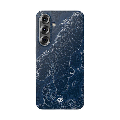 Nordic Contour Chart · Lite Phone Case for Samsung · Blue