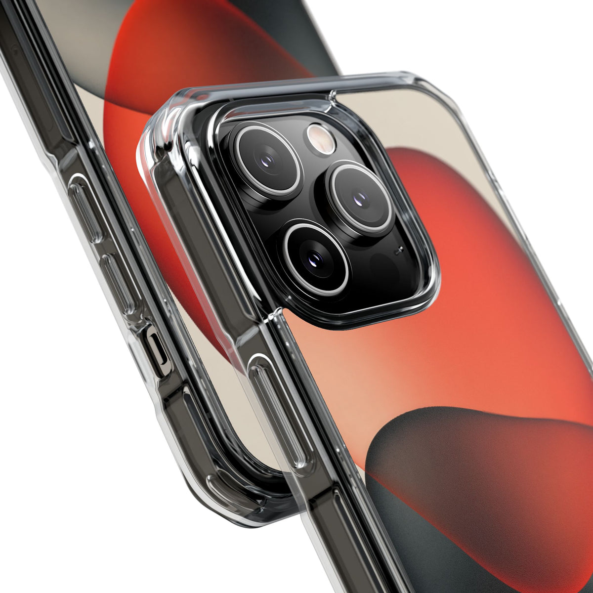 Translucent Crimson Form · Clear Impact Magnetic Phone Case for iPhone · Red