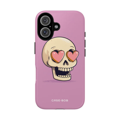 Heart Eyed Skull iPhone 16 Case - Tough