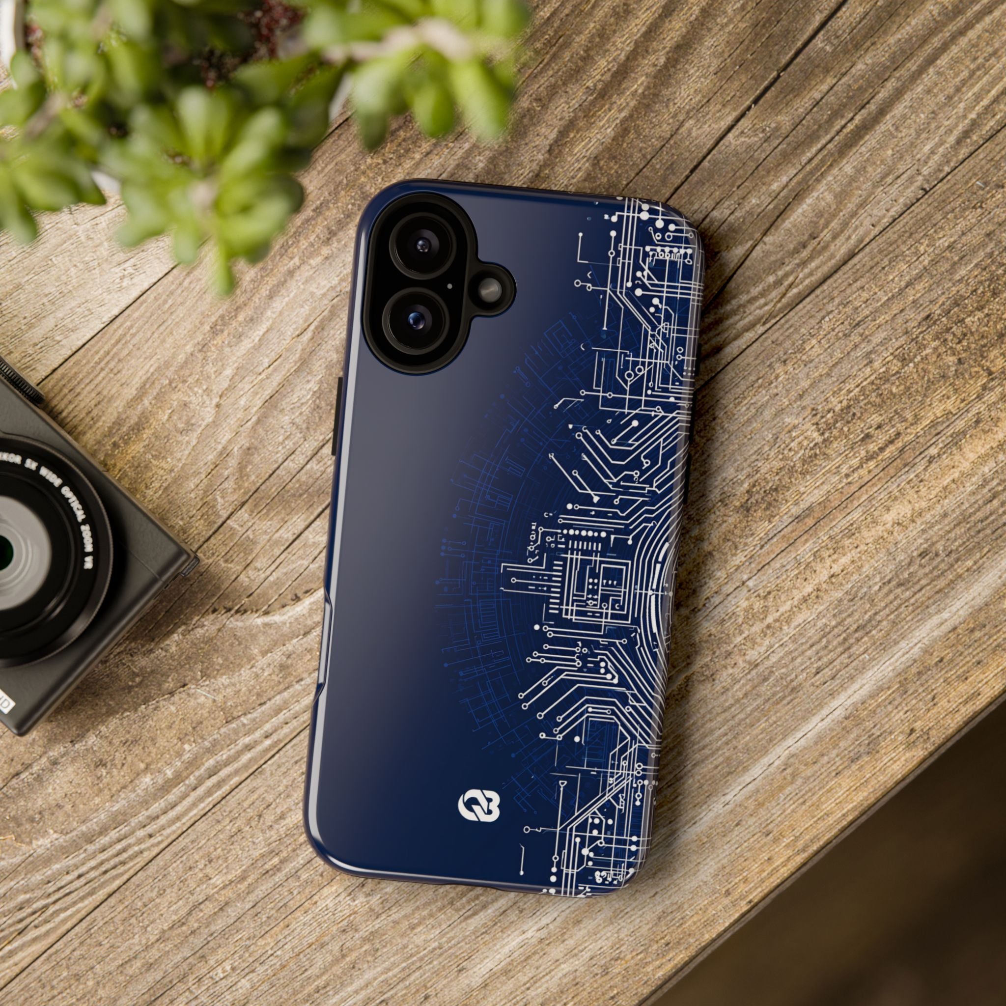 Blue Tough Phone Case for iPhone - Cobalt Circuit Logic