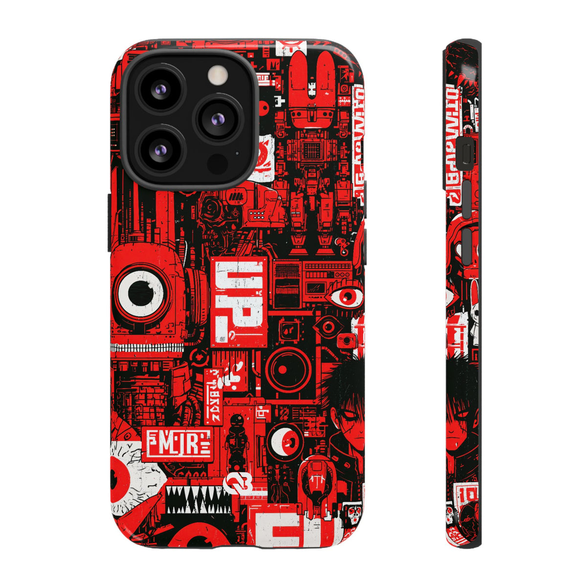 Neo Mecha Collage · Tough Phone Case for iPhone · Red