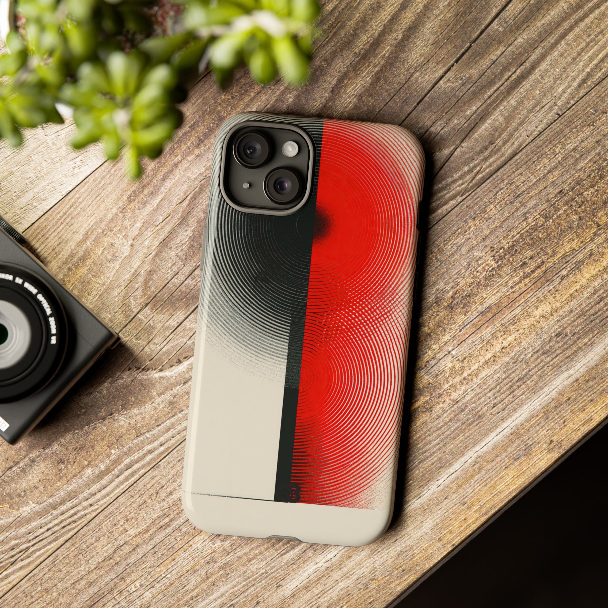 Red Tough Phone Case for iPhone - Split Signal Red