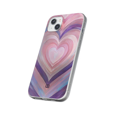 Lavender Pulse Hearts · Soft Mobilskal för iPhone