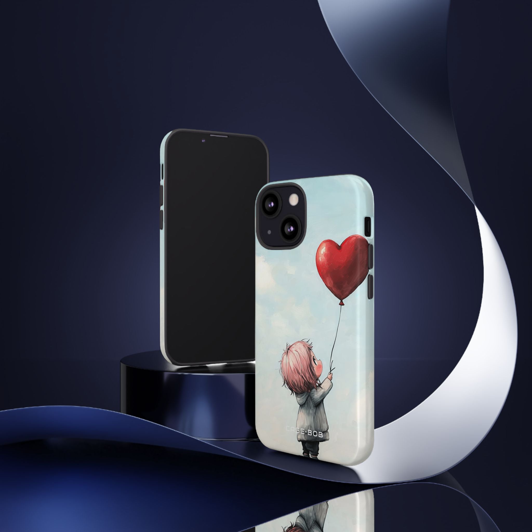 Heart Balloon Glow iPhone 13 Mini Case - Tough