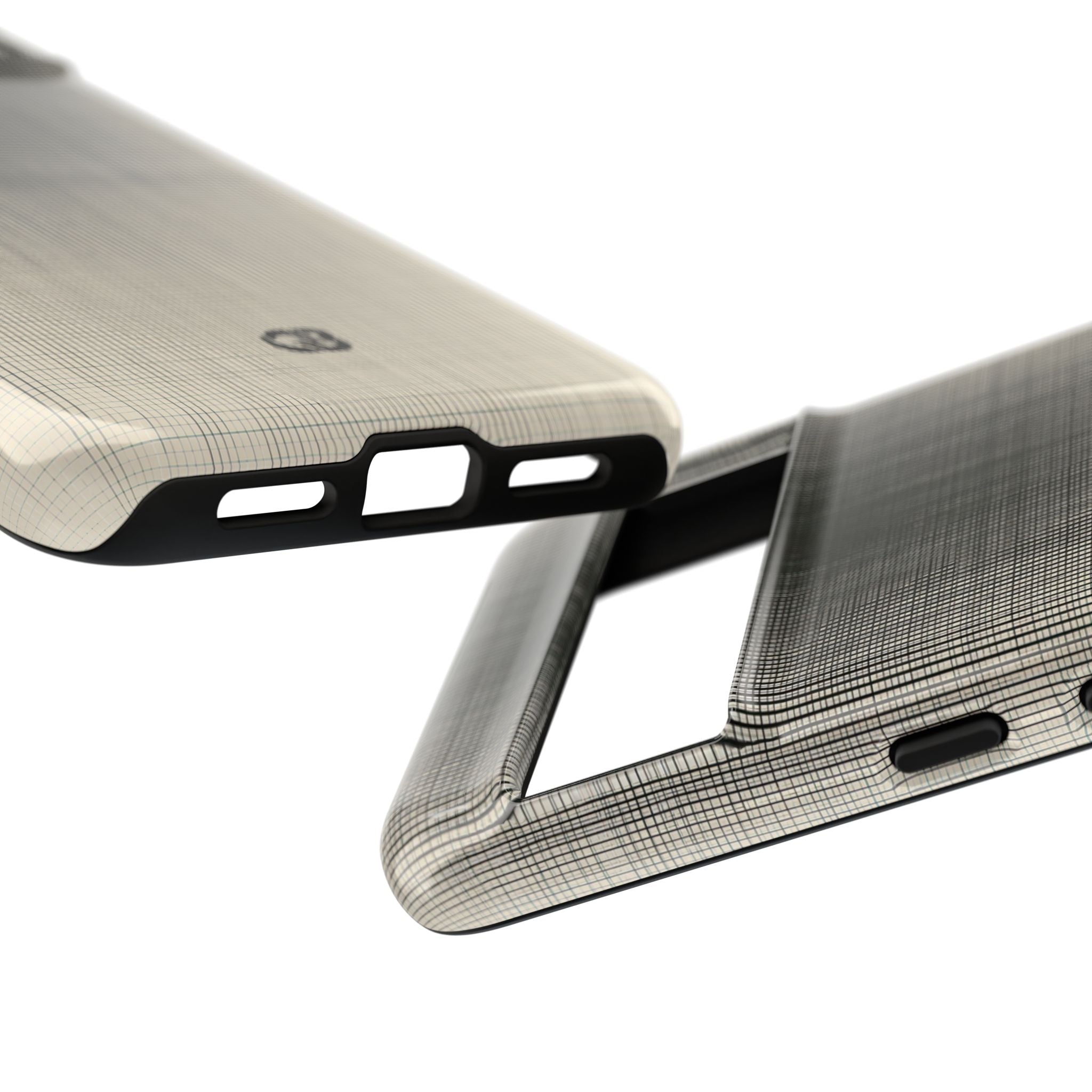 Beige Tough Phone Case for Google Pixel - Carbon Screen Grid