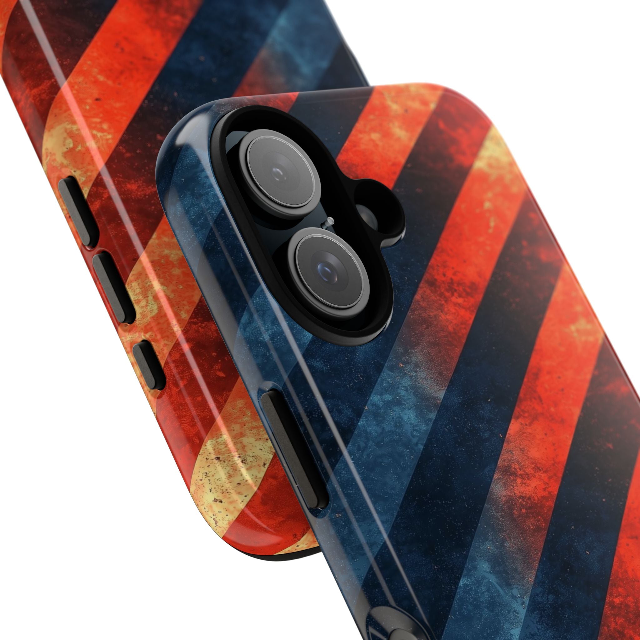 Diagonal Stripes Blaze iPhone 16 Case - Tough