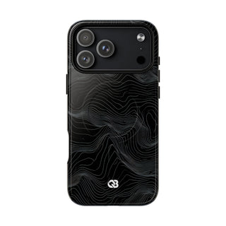 Black Tough 2.0 Magnetic Phone Case for iPhone - Obsidian Topo Wireframe