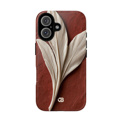 Carved Ivory Plume · Tough Phone Case for iPhone · Red